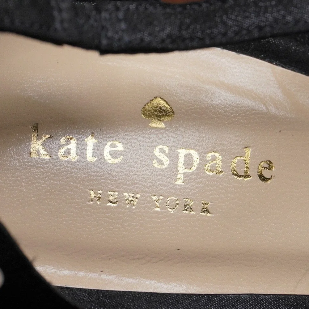 Kate Spade T Strap Sandals Women's 9.5B Black Suede Strappy Stiletto Heels Shoes